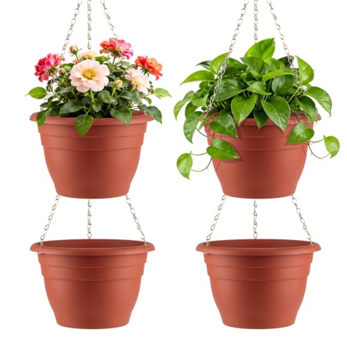 Hanging Planters 10 Inch (Pottery Red / 10 Inch-4P)