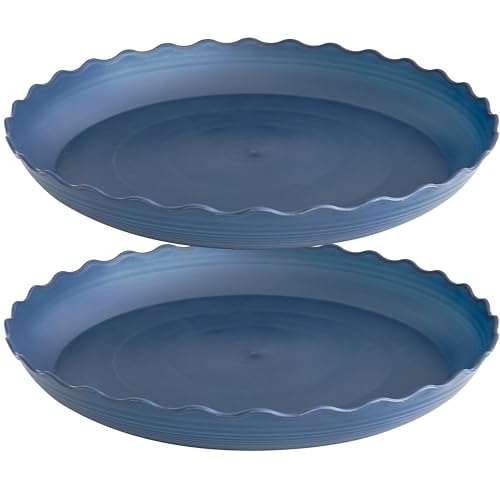 2 Pack of 12 inch Plant Saucer Plant Tray (12" (2 pack) / Blue)