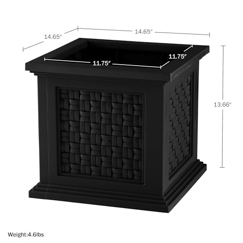 Rattan Style Outdoor Planter Box (Black)
