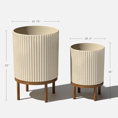 Demi Series Raised Duo Planters (Sand/Brown / Bundle - 2 Pack)