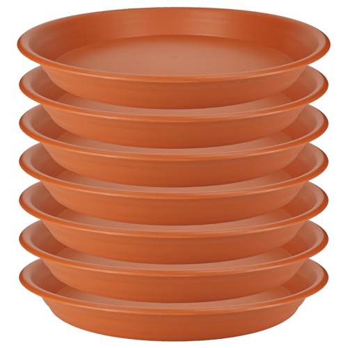 7Pcs Plant Saucer Tray (6in（7pcs） / Brick Red)