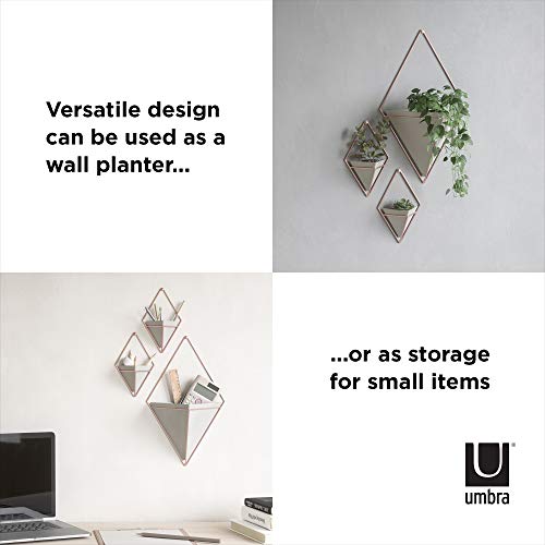 Trigg Hanging Planter Vase Wall Decor (Grey/Copper / Large)