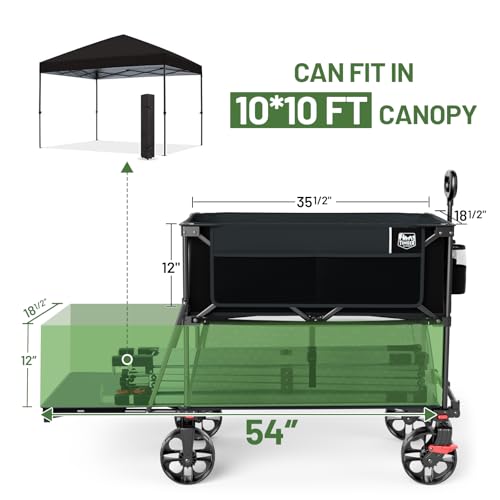 400L Folding Double Decker Wagon with Brakes (Black / Double Decker)