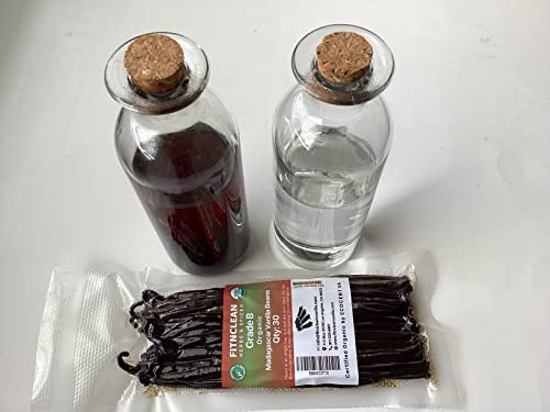 30 Madagascar Organic Vanilla Beans Grade B. Certified USDA Organic. Bulk Bourbon 5" (3.2 Ounce (30 Count))