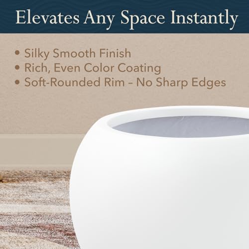 16" Dia Premium Globo Fiberstone Outdoor Planter