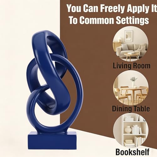 Modern Abstract Knot Sculpture (Blue)