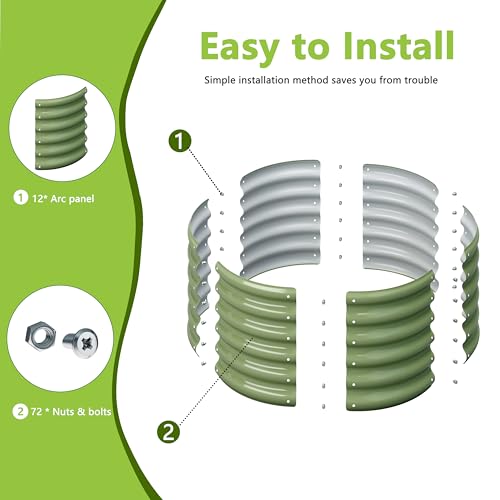 2PCS 2x2x1.5FT Galvanized Raised Garden Bed Kit (2x2x1.5(2PCS) / Green)