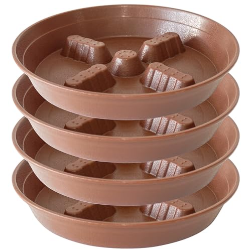 4 Pack Plant Saucer 10 inch (10"-4 Pack / Brown)
