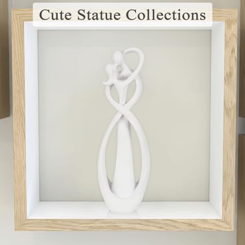 Kissing Lovers Statue Abstract Sculpture (White / Small)