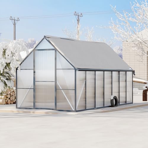 8'x14' Large Enhanced Aluminum Greenhouses Kit for Outdoors