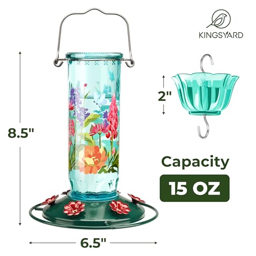 2 Pack Hummingbird Feeders for Outdoor Hanging (Blue)