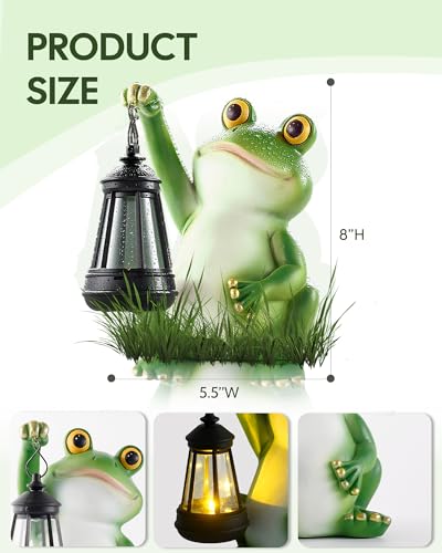Solar Frog Garden Statue Light (Frog)