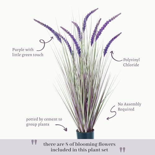 4ft 2 Pack Artificial Faux Veronica Horsetail Grass (Pure Purple)