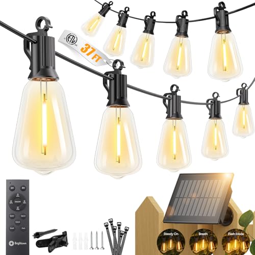 37FT Solar String Lights Outdoor (37FT(10 Sockets))
