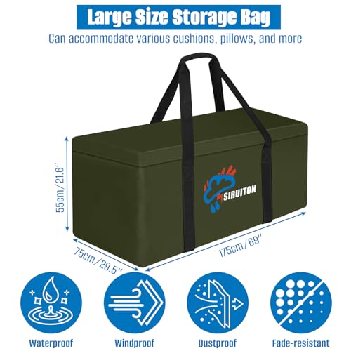 69in Outdoor Cushion Storage Bag (Military Green / 69x29.5x21.6in)