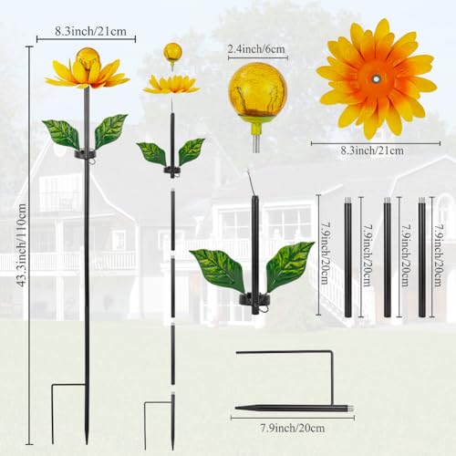 Solar Flowers Wind Spinners Outdoor