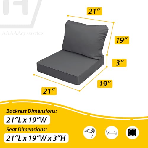 Outdoor Chair Cushions (Dark Gray / 21"x19"x3" / 21"x19")