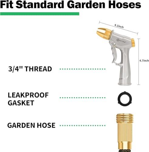 Garden Hose Nozzle Sprayer (4 Patterns 2 Pack)