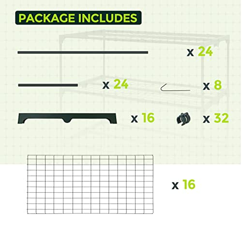 Greenhouse Shelving Staging Double 4 Tier (42'' x 17'' x 42'')