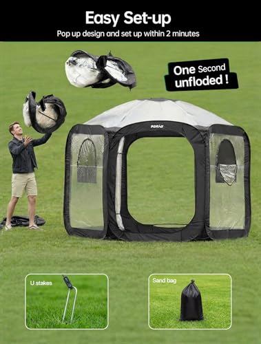Pop Up Greenhouse Tent (90.6"Tall Black Greenhouse)