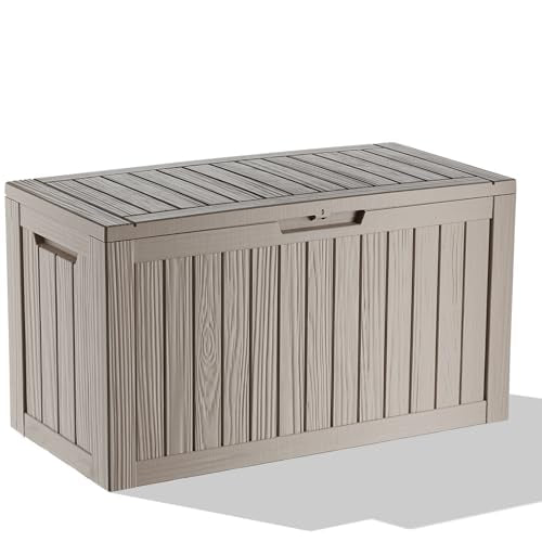 150 Gal Deck Box Waterproof Outdoor Storage Box Gray (Grey / 150 Gallon)