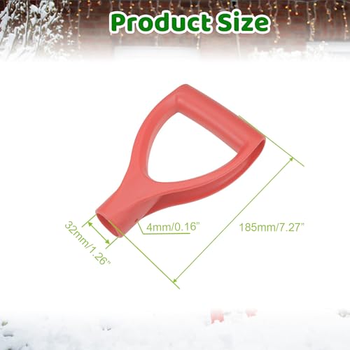 2Pcs D Grip Shovel Handle Replacement (Red)