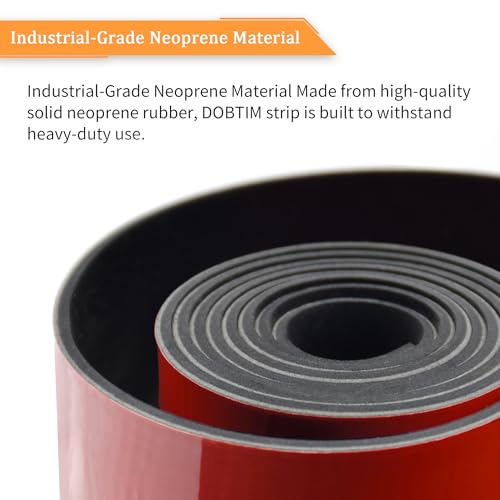 Solid Neoprene Rubber Strips with Adhesive Backing 1 (2" X 25' / .125" thick (Adhesive）)