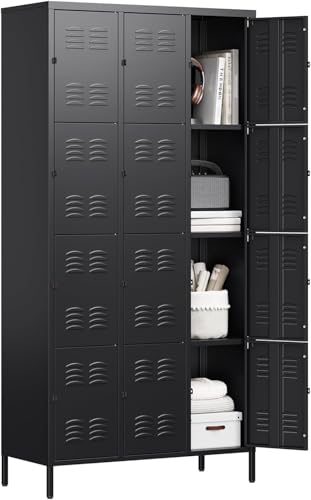 Metal Lockers for Employees (12 Door / Black)