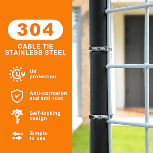 Metal Zip Ties 11.8 Inch 304 Stainless Steel Zip Ties Multi (11.8 inch 80 pack 300LBS)