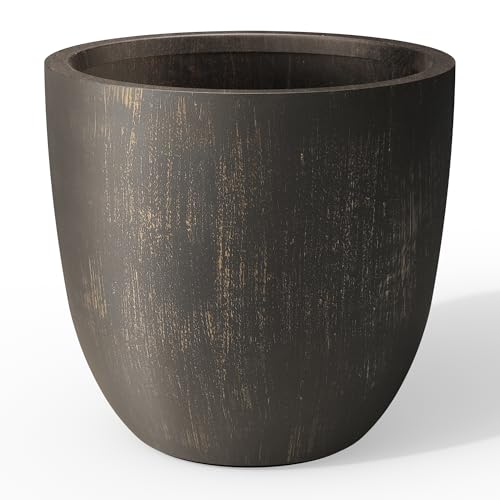 Modern Home Minimalist 18" Dia Vintage BRN Concrete Bowl Planter (Antique Bronze / 18-Inch Dia)