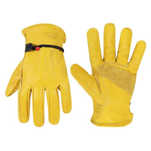 Leather Gardening Gloves (Golden / XX-Large)
