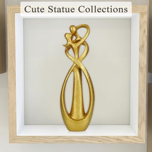 Kissing Lovers Statue Abstract Sculpture (Gold / Large)