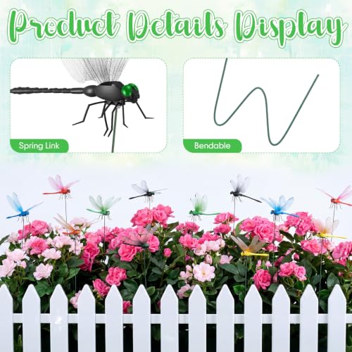 100 Pcs 3D Decorative Dragonfly Garden Stakes (4.72")
