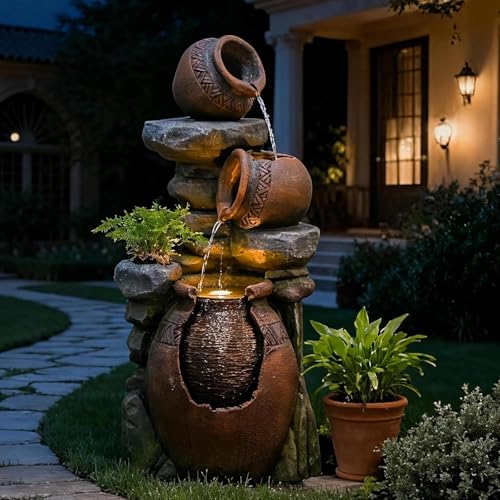 Garden Water Fountain (Brown-38.4''h)