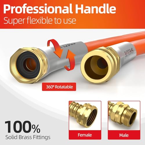 Garden Water Hose 100 ft x 5 (5/8" Orange / 100FT)