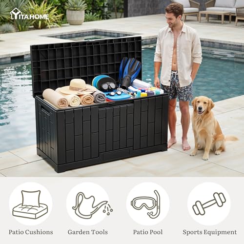 60 Gallon Outdoor Storage Box (Dark Black / 60 Gallon)