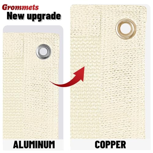 Shade Cloth 8x22 FT Sun Shade (8' x 22' custom size / Beige)