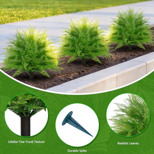 2PCS Faux Fern Topiary Trees with Ground Spike (Boston Fern)
