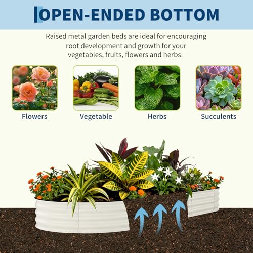 2 Pack 8x4x1.5ft Galvanized Raised Garden Bed (Beige-oval / 8x4x1.5ft 2pcs)