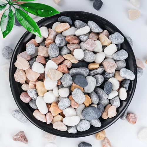 5 LB Natural Mixed Color Gravel Pebbles (5 Pounds / Mixed Jade)
