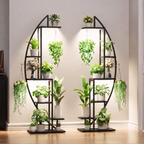 Plant Stand with Grow Light (Black + Black)