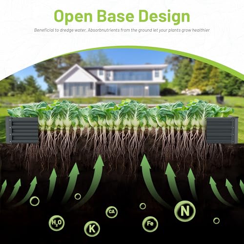 2PCS 8x2x1FT Galvanized Raised Garden Bed (2 Count)