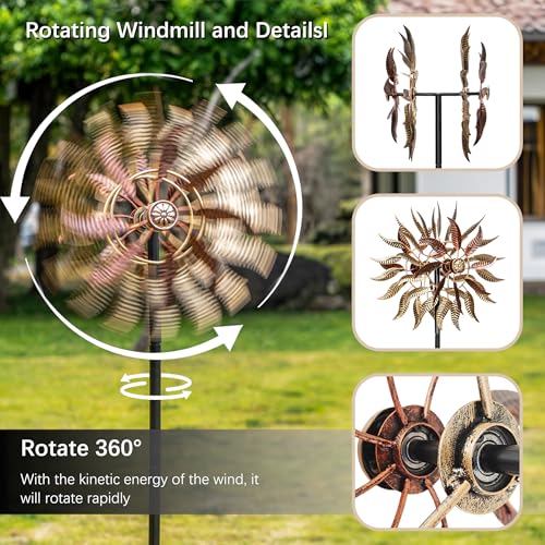 Large Outdoor Metal Wind Spinner (4 Count)