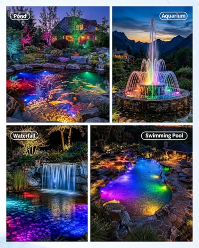 Solar Pond Lights with RGB Multi (3 RGB Lights-Solar Powered)