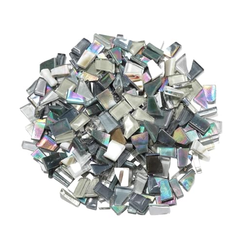 Gray Mixed Irregular Mosaic Glass Mosaic Tiles Pieces (Gray)