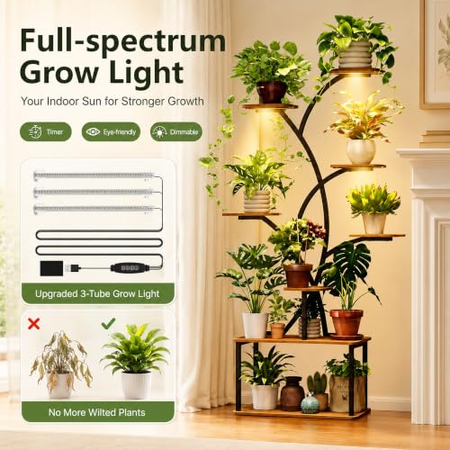 63.7 Inch Plant Stand with Grow Lights
