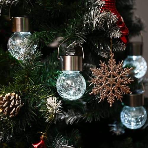Solar Lights Outdoor Garden Decor Hanging Lantern for Outside 8 Pc (Cold White / 2.4" × 2.4" × 5.2")