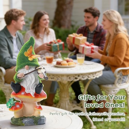Solar Gnomes Garden Statue Decor for Mother's Father's Day (Greengnome)