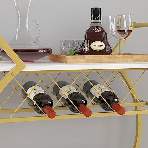 Modern Bar Cart (Gold White)
