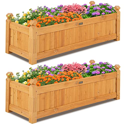 2 Pcs Raised Garden Bed (Orange / 43.5”x16”x14”)